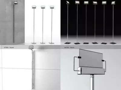 Model A floorandwall lamp 3D model