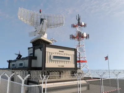 Satellite Center 01 Low-poly 3D model