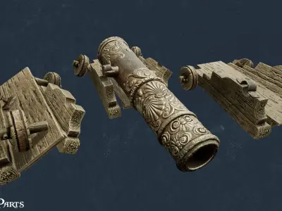 Pirate Props Low-poly 3D model