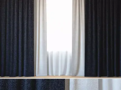 Curtains 109 Curtains with Tulle Backhausen REBBIO 3D model