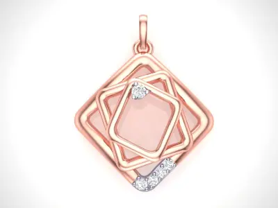 Squares with Squares Diamond Pendant 3D print model