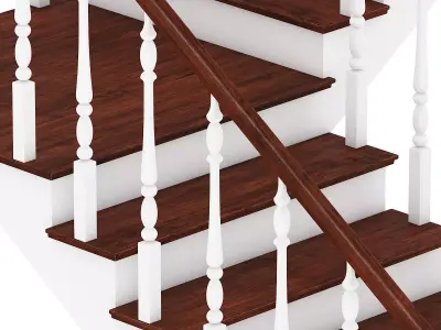 Wooden Stairs 13 3D model
