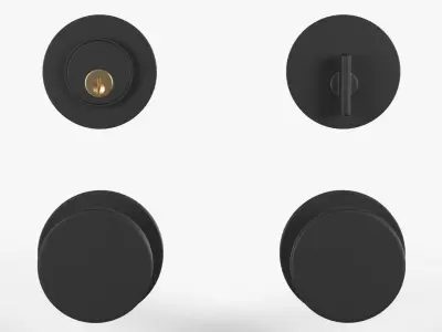 Tumalo Knob - Black Bronze Cylinder Round Deadbolt 3D model