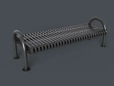 Metal Modern Bench 4 PBR Game Ready Low-poly 3D model