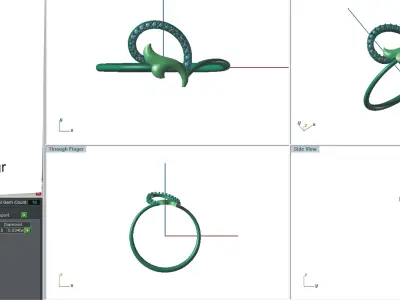 Solitaire Wedding Engagement Women Light Weight Rings 3D print model order