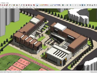 Sketchup School and University B6 3D model
