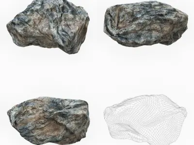 Cliff Rock Collection Low-poly 3D model