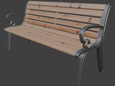 Classic Park Bench 3D Model 3D model purchase