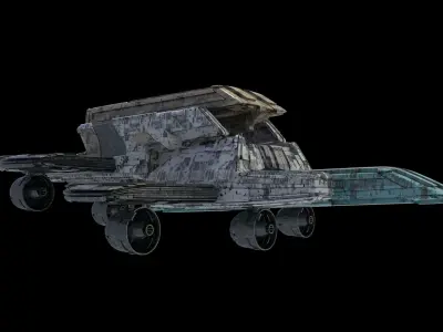 salina v3 Huge SciFi Spaceship 3D model