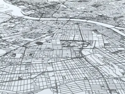 Budapest Road Network and Streets 3D model