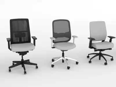 Modern Office Chair Collection  Low-poly 3D model