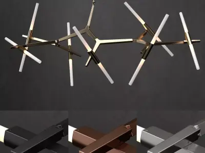 Chandelier Agnes 14 lights 4 colors 3D model