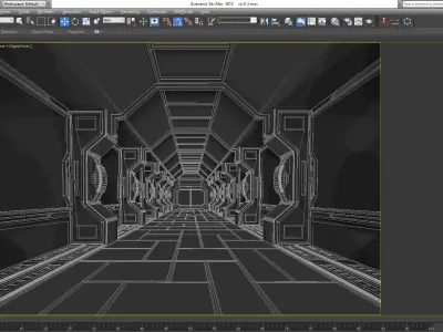 SCI FI INTERIOR SCENE SPACE SHIP Low-poly 3D model