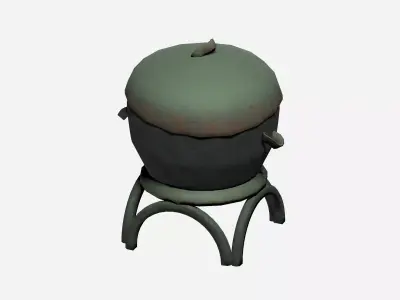 Boiler and pot shaped street dust waste bin Low-poly 3D model