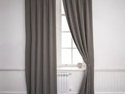 Drape with a curtain 3D model