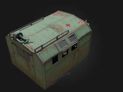 Rustic Medical Shelter  A Lifeline in the Wilderness 3D model