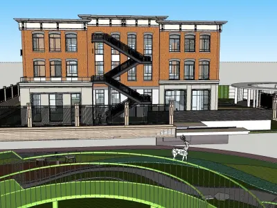 public school building 3D model
