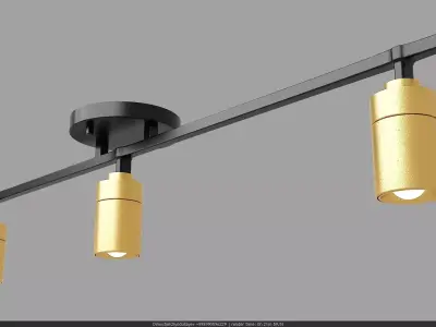 VidaLite LED Track Fixture 7W Three Bulb 3D model