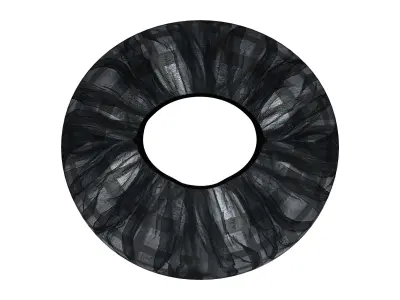 Wide Bottom Mini Puffy Skirt Low-poly 3D model