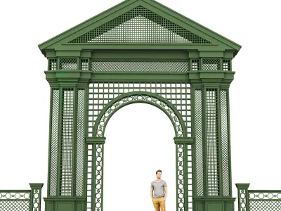 Entrance  arch for parks and alleys Low-poly 3D model