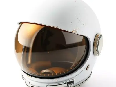 Worn Astronaut Helmet PBR Model Low-poly 3D model