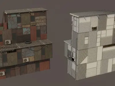 Shanty Town Low-poly 3D model