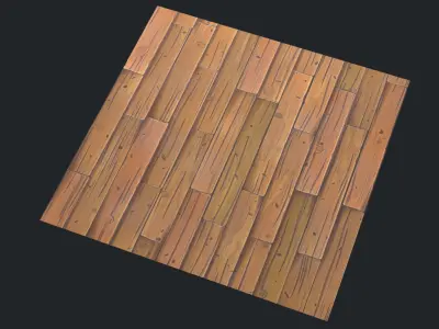 Stylized Wood floor Low-poly 3D model