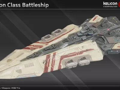 Helicon Corporation Spaceship Fleet Collection 3D Model Pack