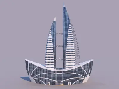 0124 - Boat Skyscraper 3D model
