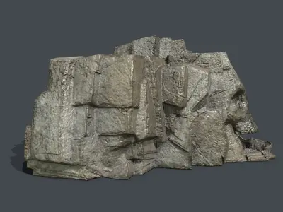 Skull Rock Low-poly 3D model 12