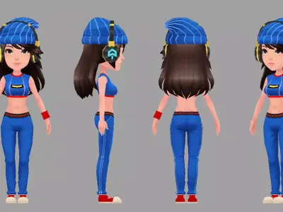 3D Main Character FM Low-poly 3D model