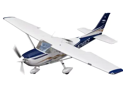 Cessna 182T Skylane Light Aircraft Low-poly 3D model