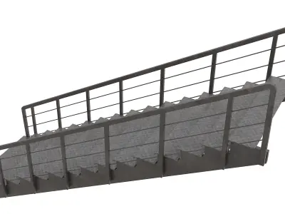 Industrial Stair Low-poly 3D model