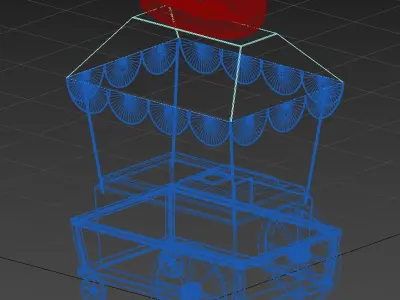 Hot Dog Cart  Low-poly 3D model