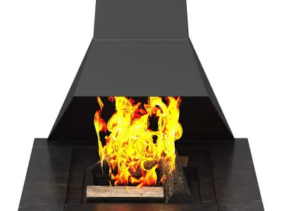 Modern Floor Fireplace 3D model