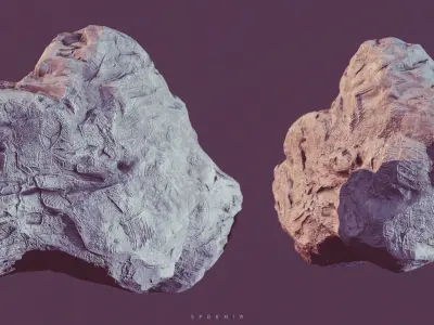 3D Cliff Rock Model - PBR Optimized Low-poly 3D model