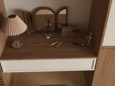  French retro style built-in dressing table 3D model