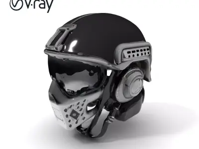 Futuristic Tactical Helmet Model Pack Low-poly 3D model