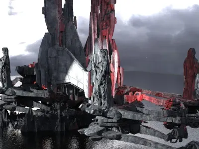 Alien Towers Dimensions Kit bash 4 3D model