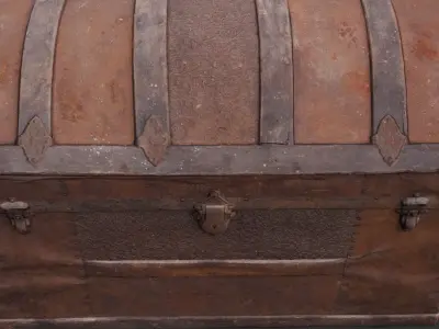 Wooden Trunk Box Low-poly 3D model