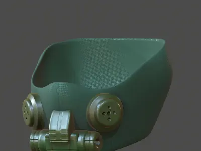 Gas mask helmet 3d model scifi Low-poly  Low-poly 3D model