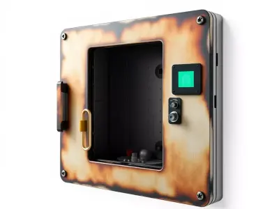 Industrial Safe with Fingerprint Lock Model Pack Low-poly 3D model