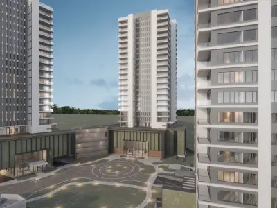 Mixed Use building towers 3D model