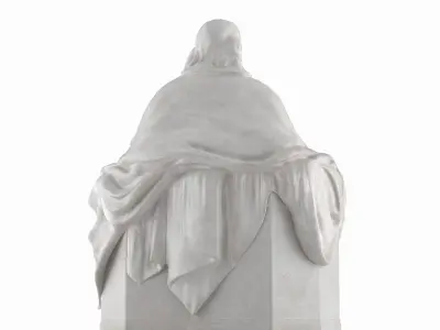  Franklin Bust Seated Pose Marble 