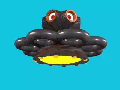 3D Sci-Fi   camera gun Robot Low-poly 3D model