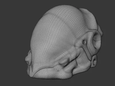 Robotic Helmet Low-poly 3D model