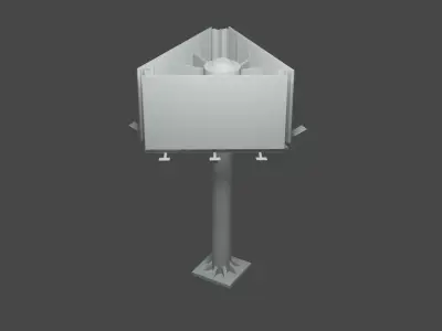 Billboard tree side low-poly 3d model  Low-poly 3D model