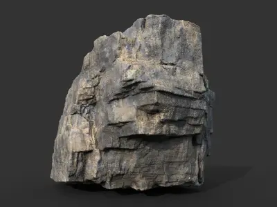 Realistic Blocky Rock 03 250612 Low-poly 3D model