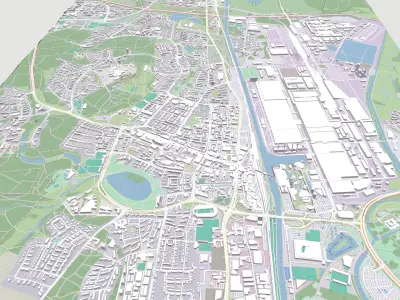 Cityscape Wolfsburg Germany 3D model