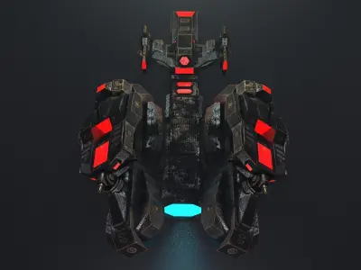 Sci-fi Spaceship Low-poly 3D model